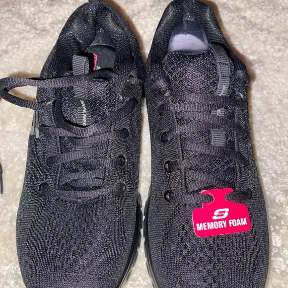 Skechers Black and Pink Memory Foam Shoes - Picture 1 of 3